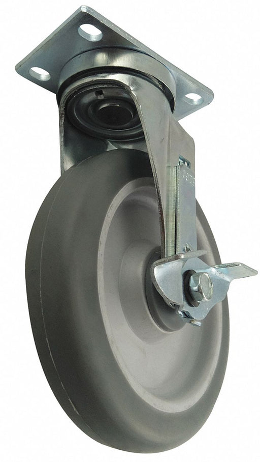 Plate Caster Swivel Rubber 7 5/16 H