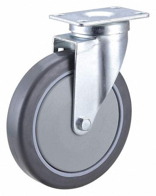 Plate Caster Swivel Rubber 7 5/16 H