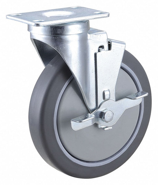 Plate Caster Swivel Rubber 7 5/16 H