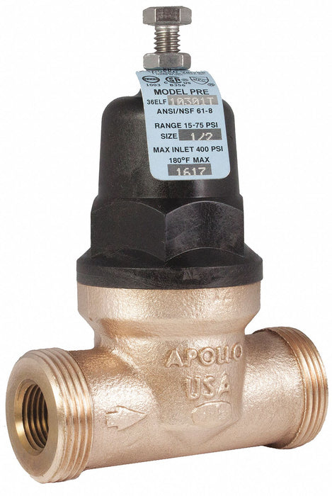 Water Pressure Reducing Valve 1/2 in