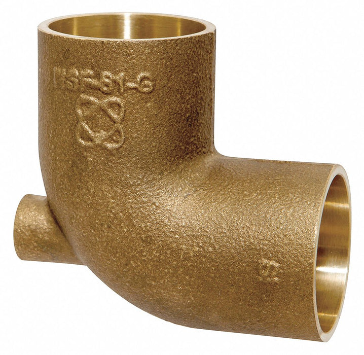 Tee Bronze Cup1/2 FNPT1/8 Cup1/2 
