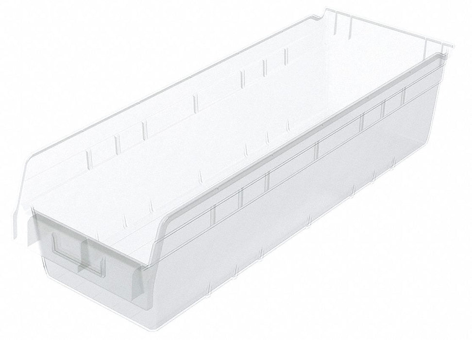 Shelf Bin Clear Plastic 6 in