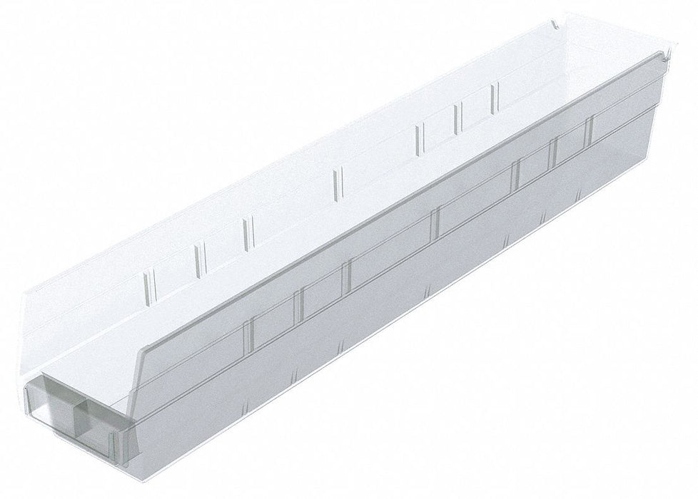 Shelf Bin Clear Indstr Grd Poly 4 in