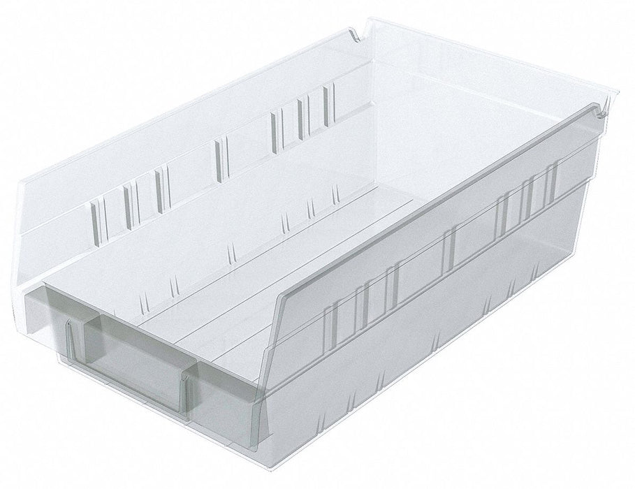 Shelf Bin Clear Indstr Grd Poly 4 in
