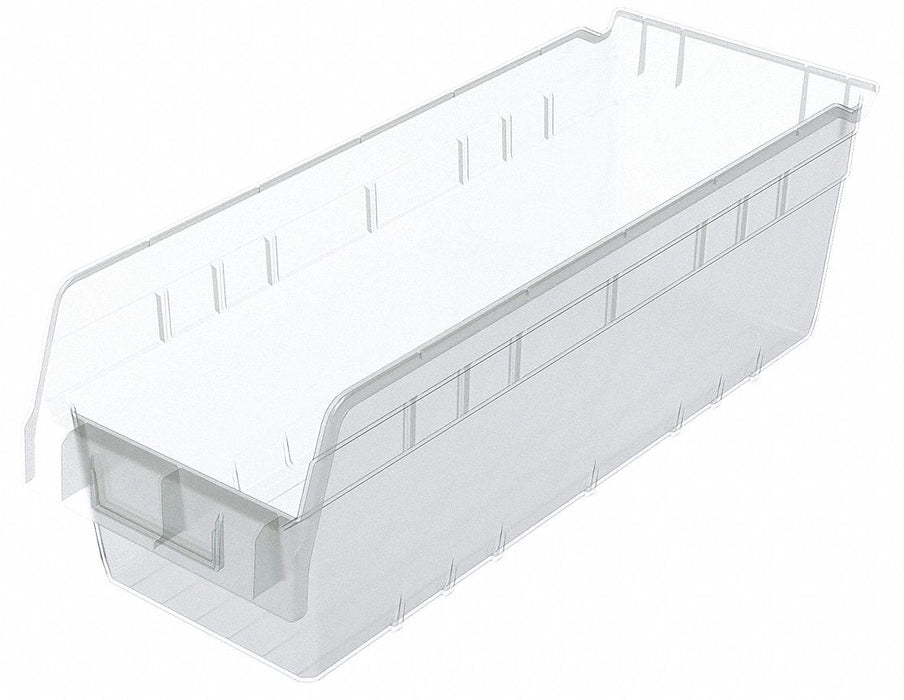 Shelf Bin Clear Plastic 6 in