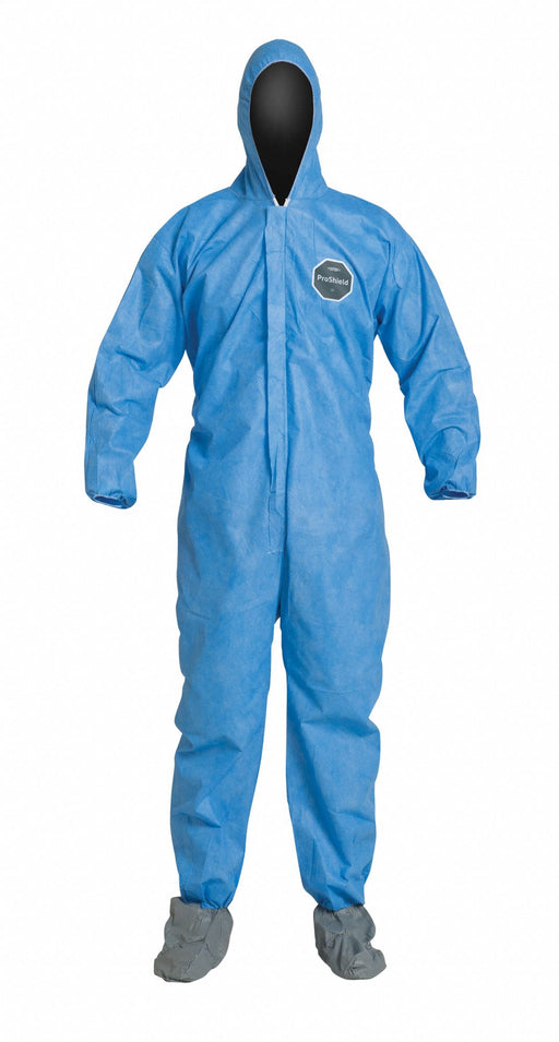 Hooded Coveralls L Blue SMS PK25
