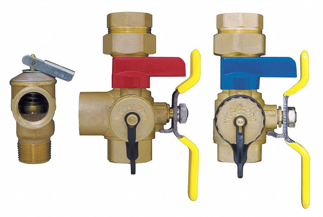 Tankless Water Heater Valve 3/4 In Brass