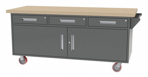Mobile Cab Bench Butcher Block 75 W 30 D