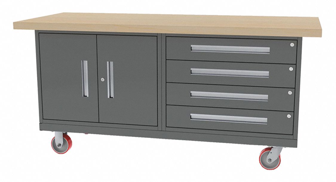Mobile Cab Bench Butcher Block 72 W 30 D