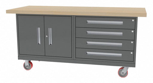 Mobile Cab Bench Butcher Block 72 W 30 D