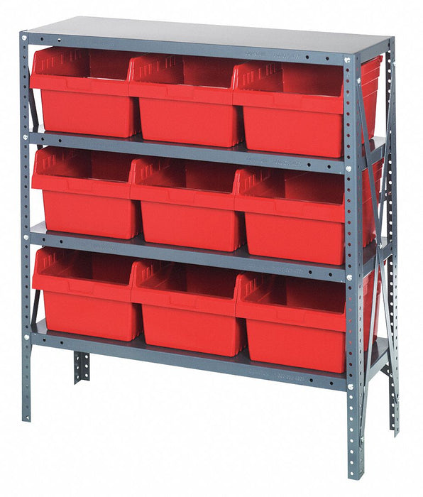 H2214 Bin Shlvng 12inx39inx36in Red