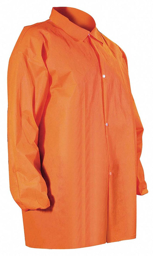 Lab Coat Orange Snaps XL PK30