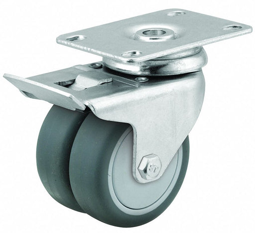 Plate Caster Swivel Rubber 2 7/8 H