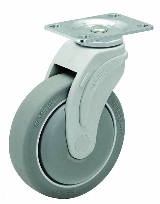 Plate Caster Swivel Rubber 4 1/4 H