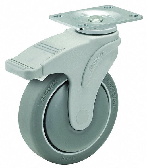 Plate Caster Swivel Rubber 4 1/4 H