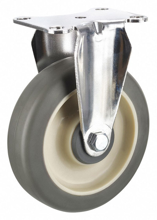 Plate Caster Rigid Rubber 6 3/16 H