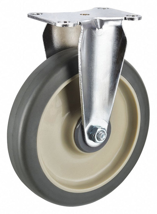 Plate Caster Rigid Rubber 7 1/4 H