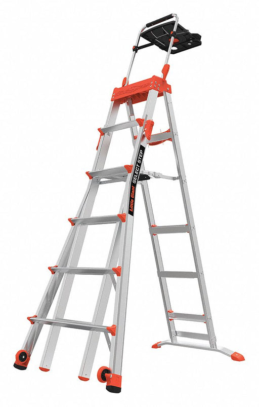 Adj. Stepladder Alum 6 to 10 ft 300 lb