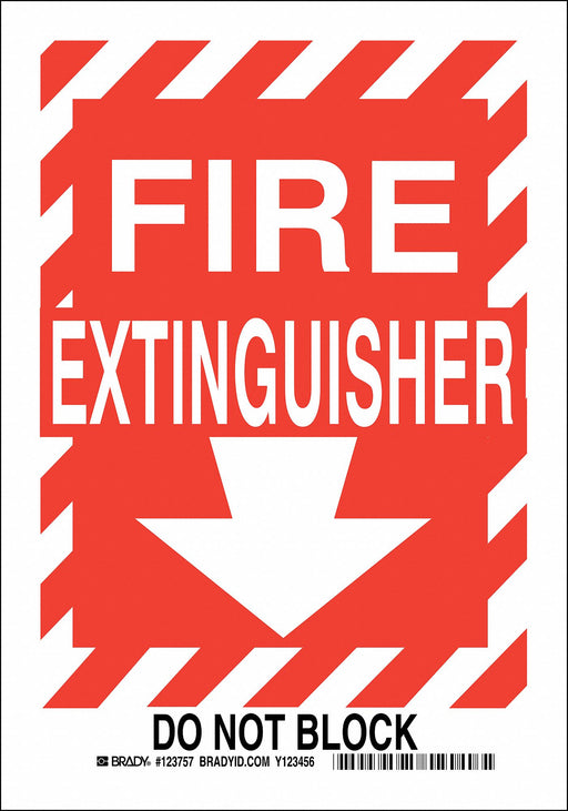 Fire Ext Sign 10X7 Black and Wt/Red