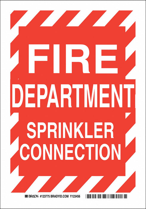 Fire Dept Sign 14X10 White/Red