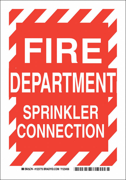 Fire Dept Sign 14X10 White/Red