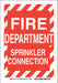 Fire Dept Sign 14X10 White/Red