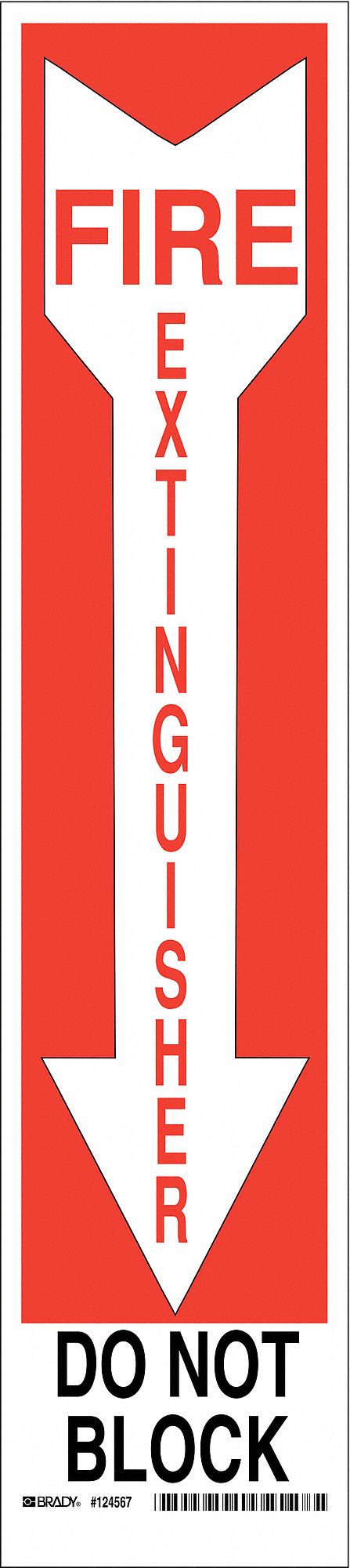 Fire Ext Sign 18X4 Black and Red/Wt