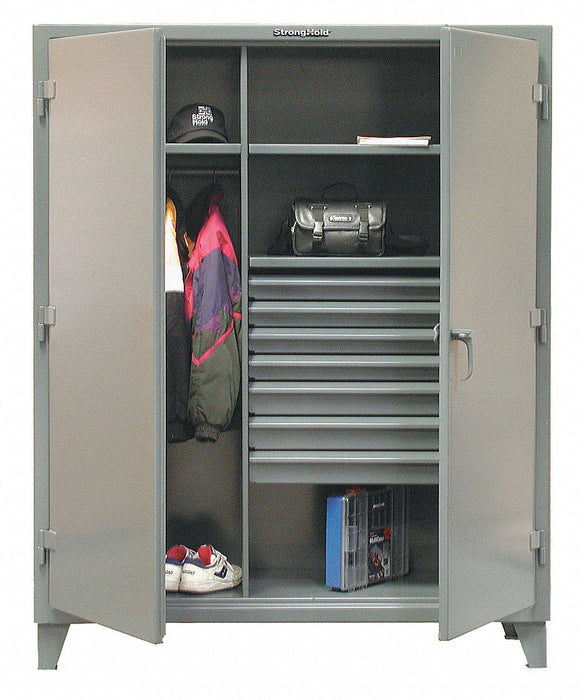 Wardb/Drwr Pgbrd Cab 78 H 48 W Drk Gry