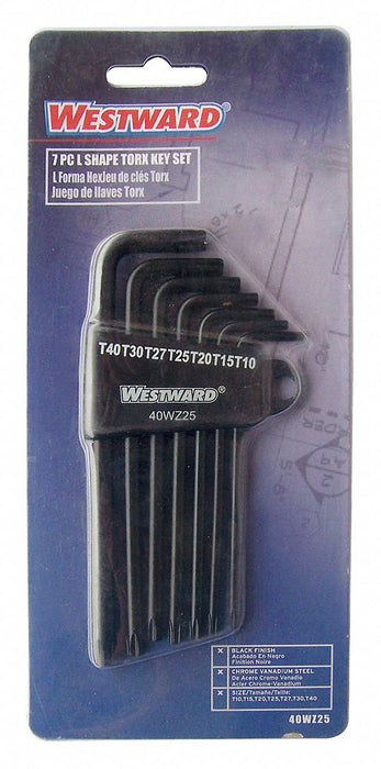 Torx Key Set L Shape 3 13/32-4 29/32 in