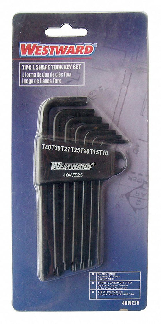 Torx Key Set L Shape 3 13/32-4 29/32 in