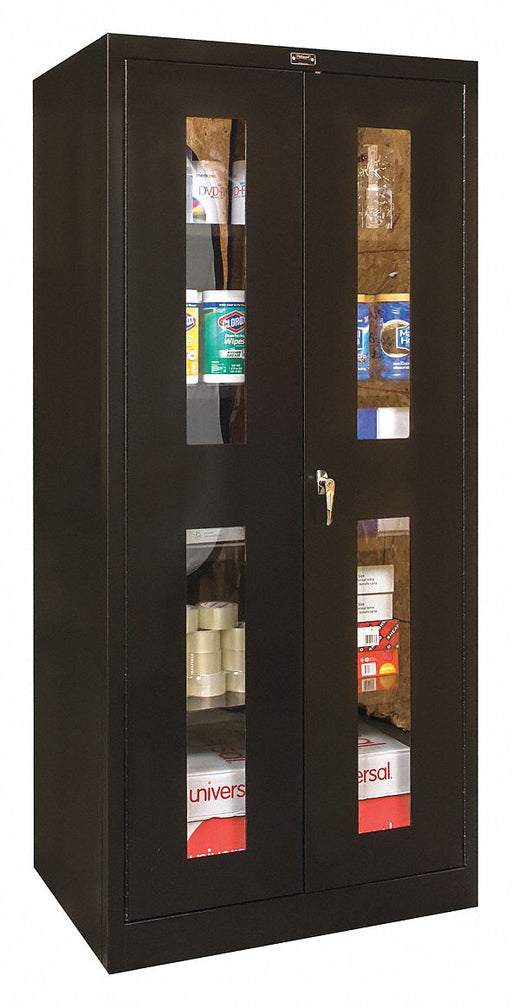 Storage Cabinet 72 x36 x18 Black 4Shlv