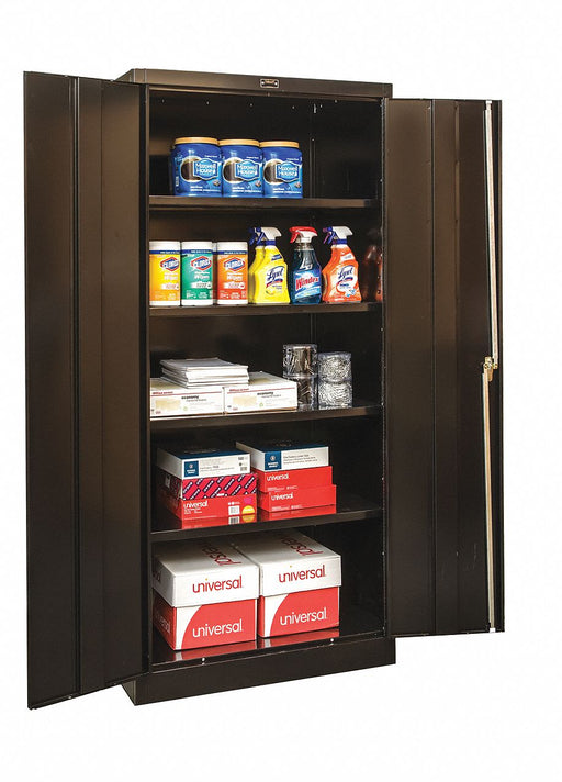 K3845 Storage Cabinet 78 x36 x24 Black 4Shlv
