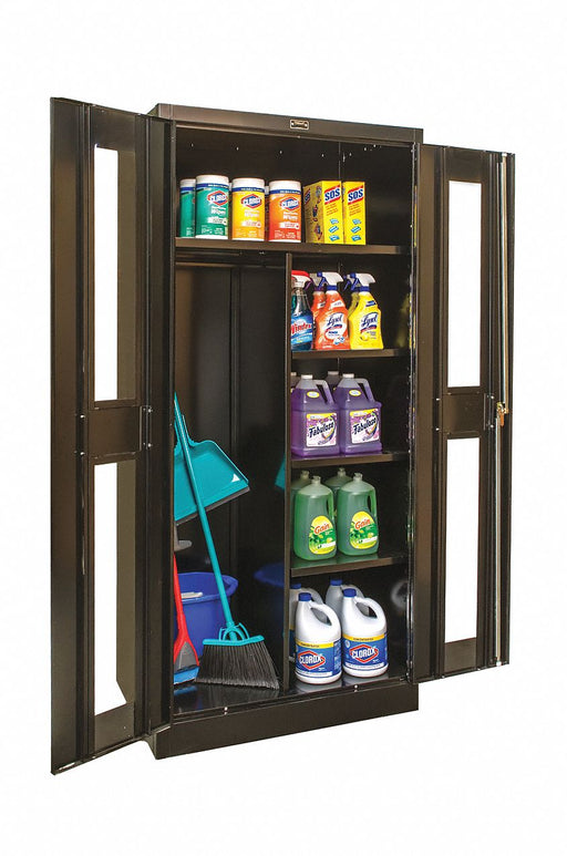 Storage Cabinet 72 x36 x24 Black 4Shlv