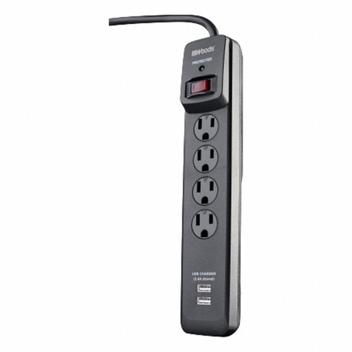 Surge Protector Black 4 in 4 Outlets