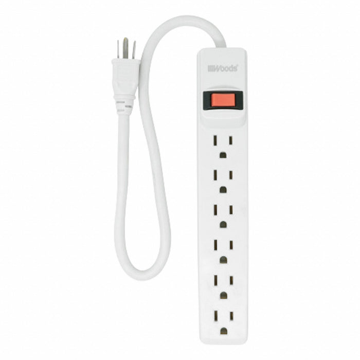 SurgeProtector White 3-1/2in 6Outlets