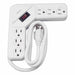 Power Strip White 8-1/2 in 6 Outlets