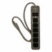 Power Strip Gray 4-1/4 in 6 Outlets
