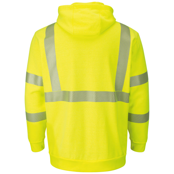 Men's Fleece FR Hi-Visibility Zip-Front Hooded Sweatshirt with Waffle Lining