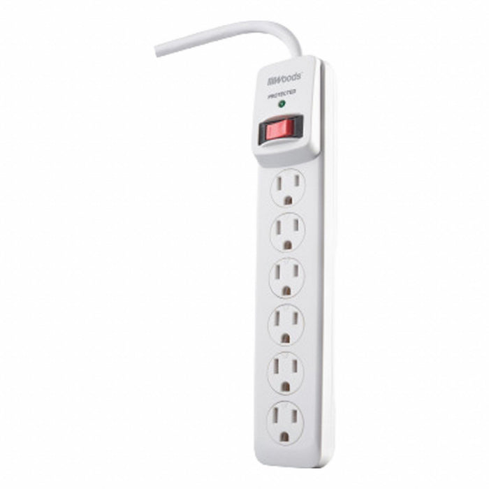 Surge Protector White 4 in 6 Outlets