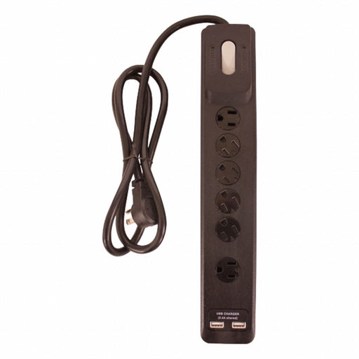 Surge Protector Black 5 in 6 Outlets