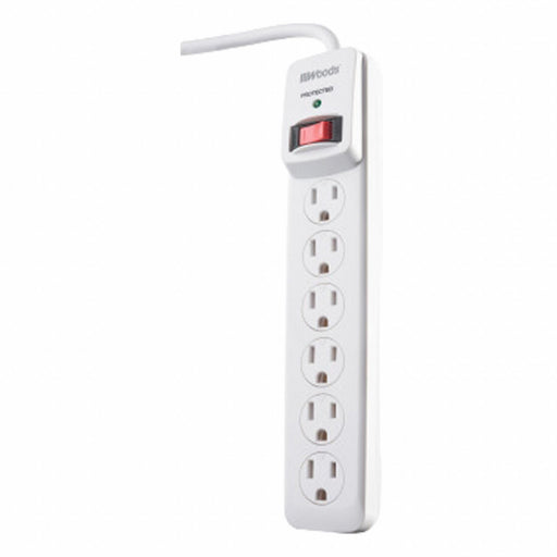 Surge Protector White 4 in 6 Outlets