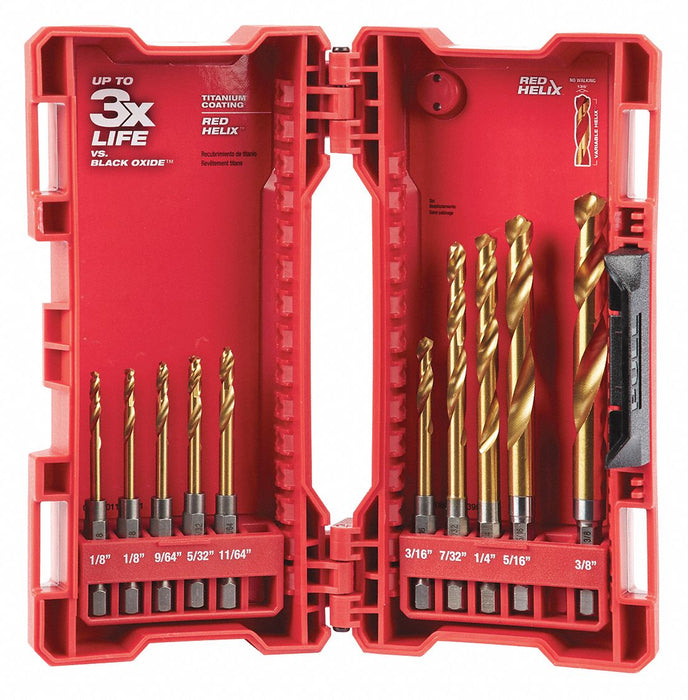 Hex Shank Drill Set 10pc HSS