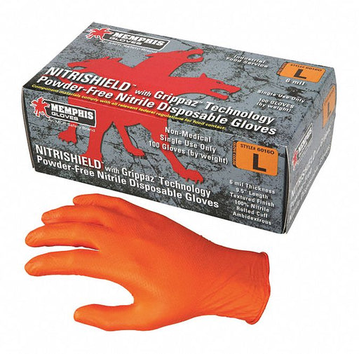 K2680 DisposableGloves Orange L Size9 PK100
