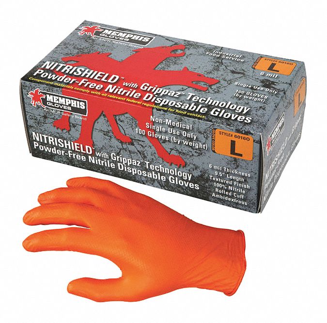 K2680 DisposableGloves Orange M Size8 PK100