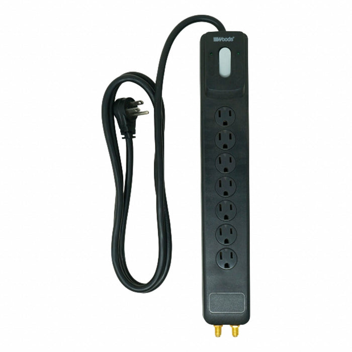 Surge Protector Black 14 in 7 Outlets