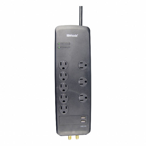 SurgeProtector Black 6-1/4in 8Outlets