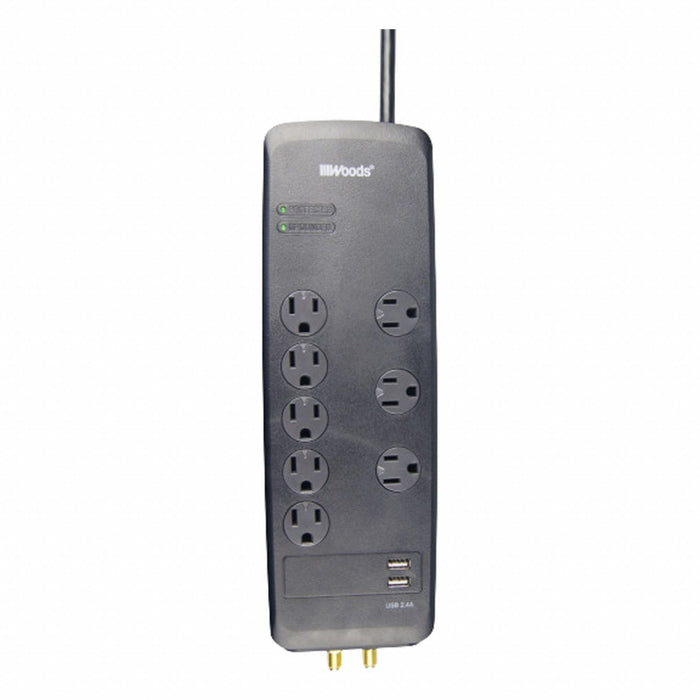 SurgeProtector Black 6-1/4in 8Outlets