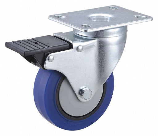Plate Caster Swivel Rubber 5 3/16 H