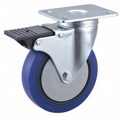 Plate Caster Swivel Rubber 6 3/16 H