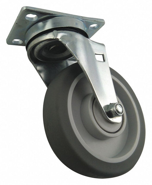 Plate Caster Swivel Rubber 6 1/4 H